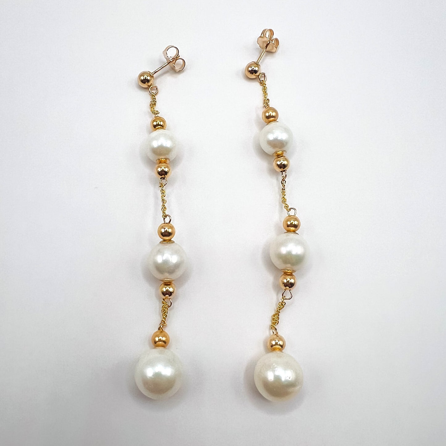 14K Pearl Drop Earrings
