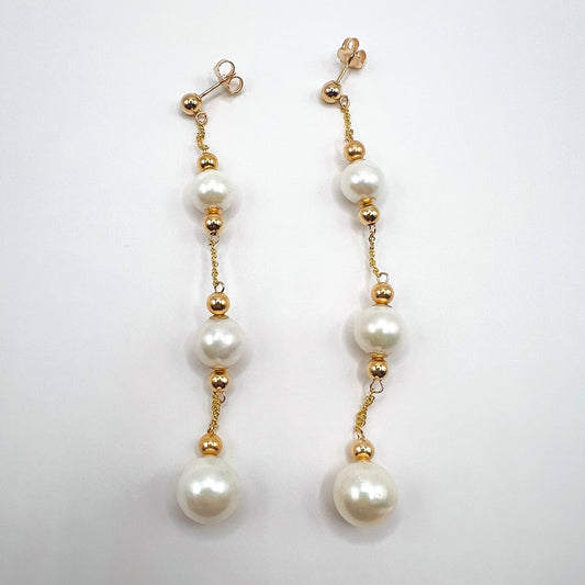 14K Pearl Drop Earrings