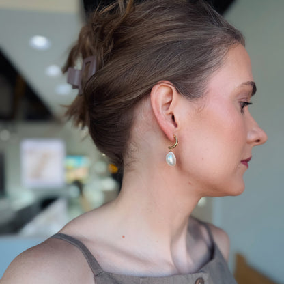 FLICA - Pearl Semi-C Drop Earrings