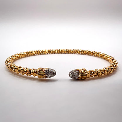 Vahan - 14K Yellow Gold Cuff Bracelet with Diamonds