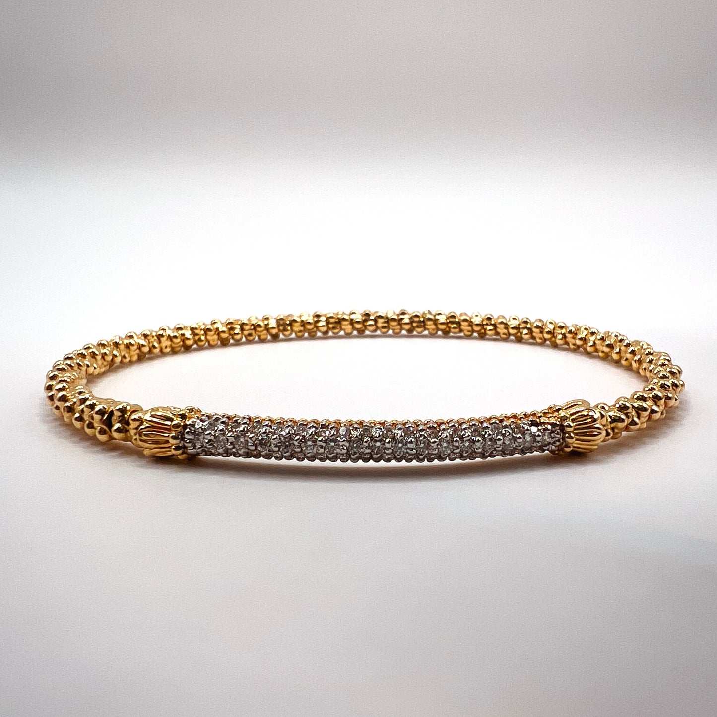 Vahan - 14K Yellow Gold Bracelet with Diamond Bar