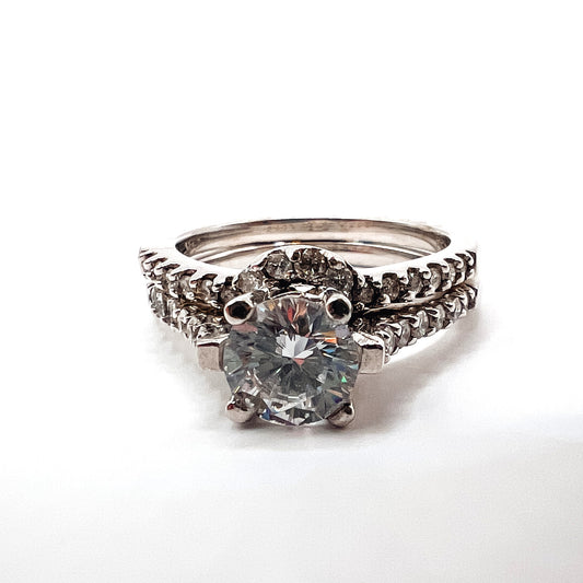 Roset 14K White Gold Wedding Set