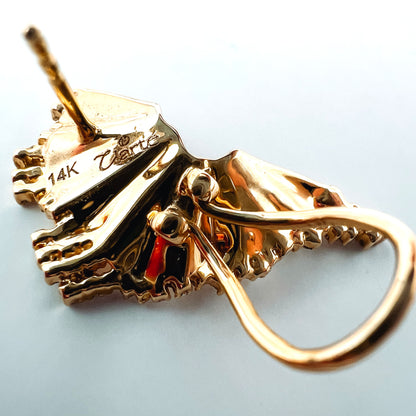 CLARTÉ - "Celine" 14k Yellow Gold Diamond Butterfly Earring