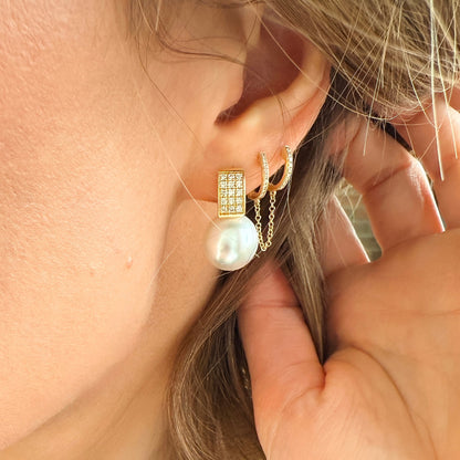 Diamond Pearl Huggies