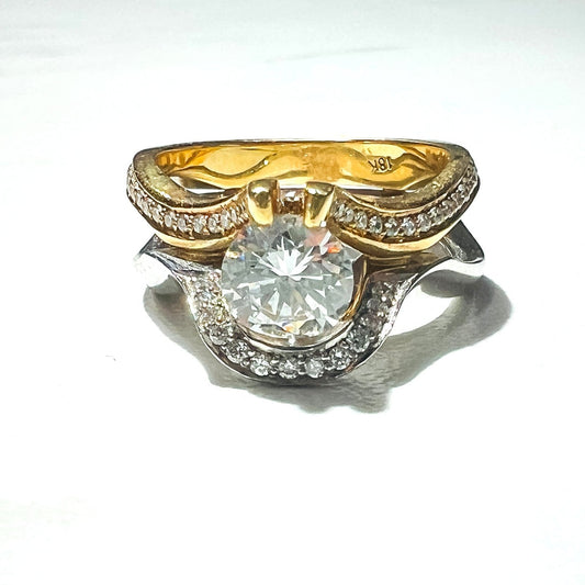 Roset 18K Two Tone Gold Engagement Ring Roset Jewelry