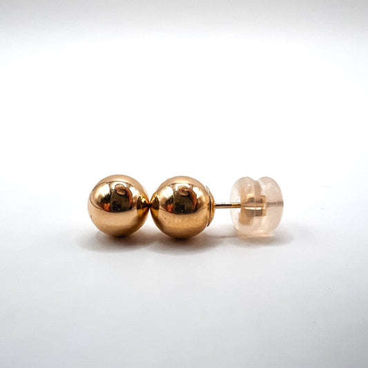 "Zevra" 7mm 14K Gold Ball Earrings