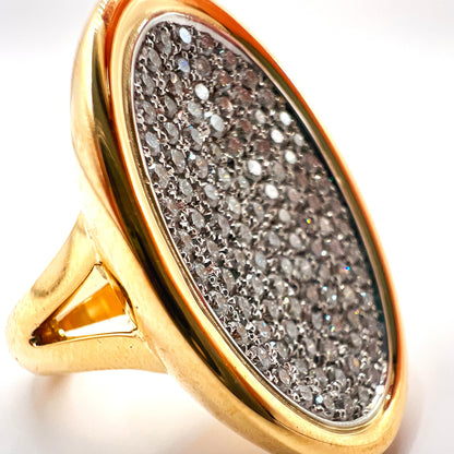 "Aveline" 18K Gold Ring with 1.46ct Pave Diamonds