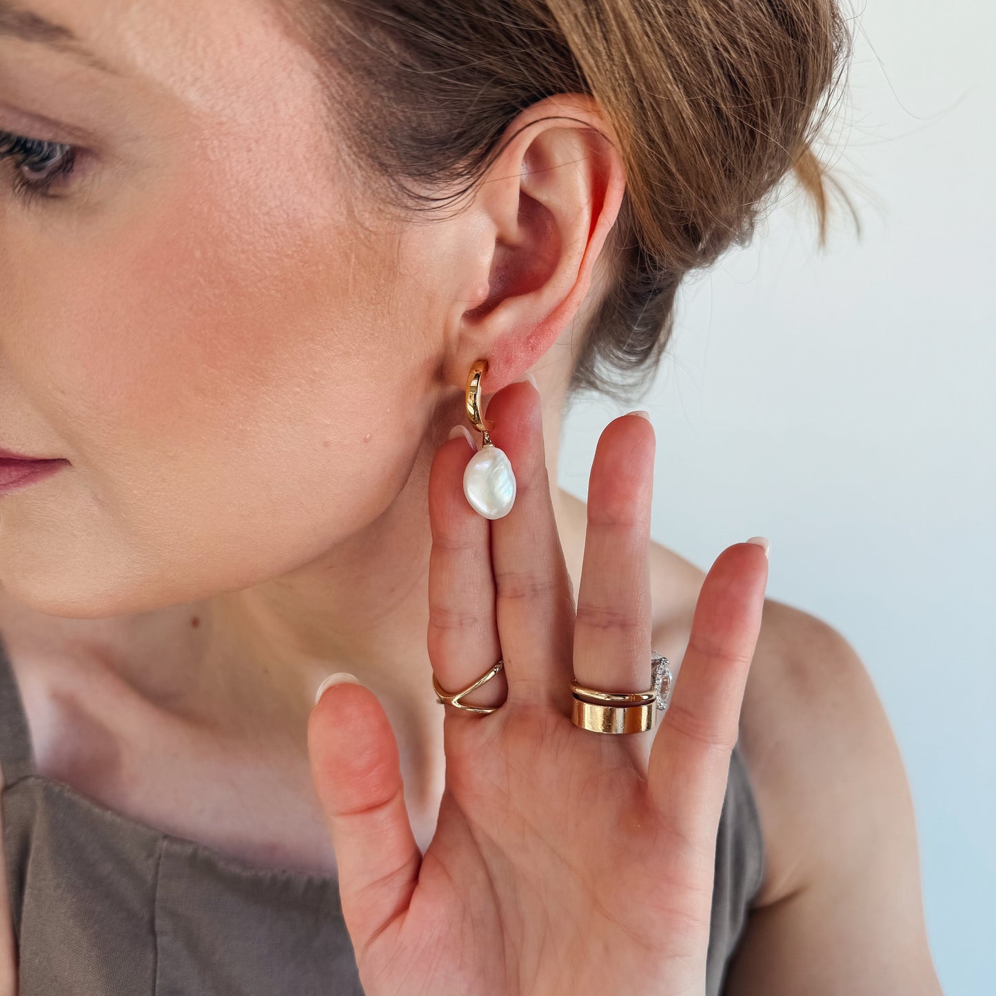 FLICA - Pearl Semi-C Drop Earrings