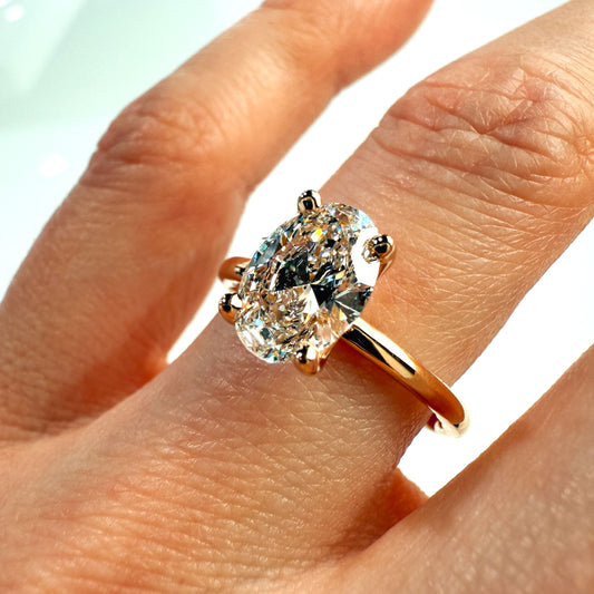 Luna Engagement Ring - 1.41ct Oval Lab-Grown Diamond in 14K Gold