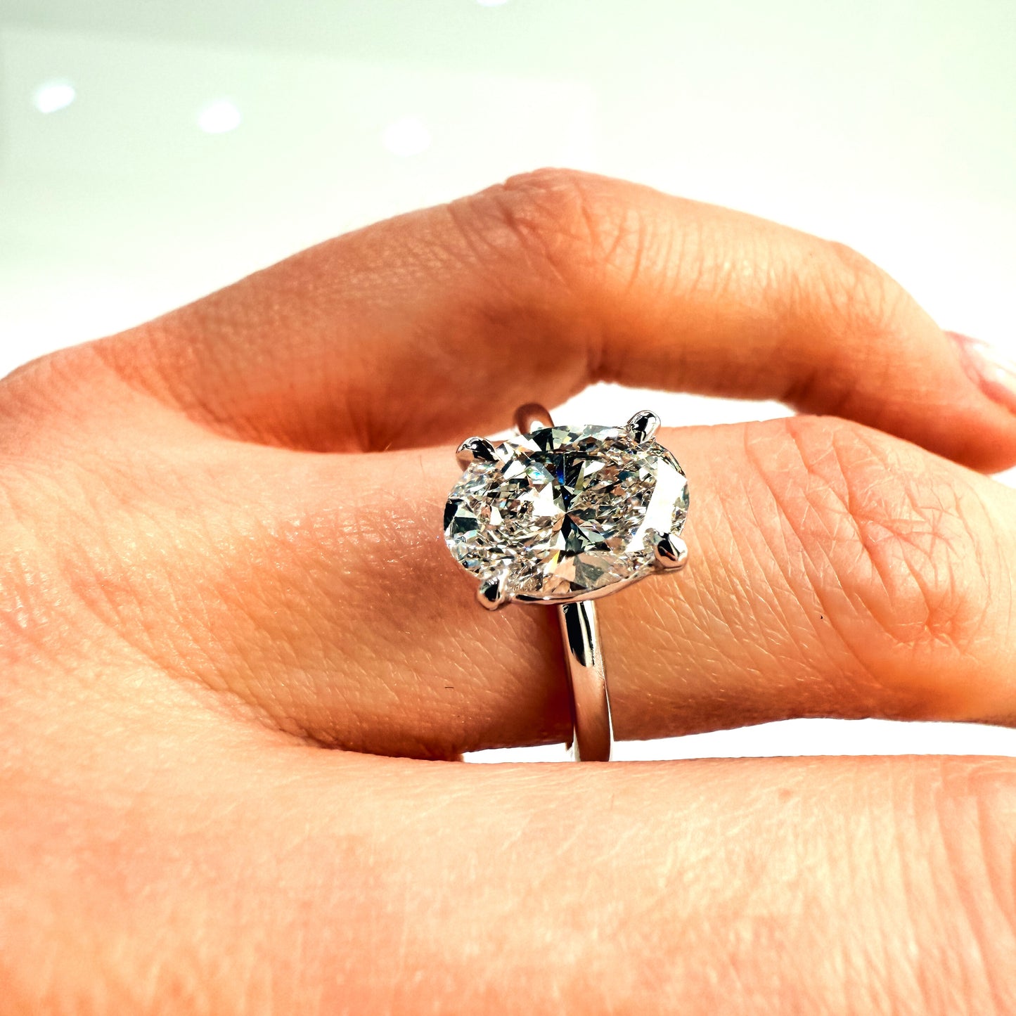 Luna Engagement Ring - 2.05ct Oval Lab-Grown Diamond in Platinum