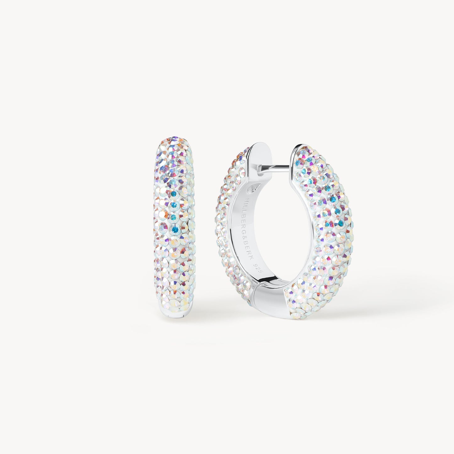 H&B Medium Sparkle Hoop Earrings