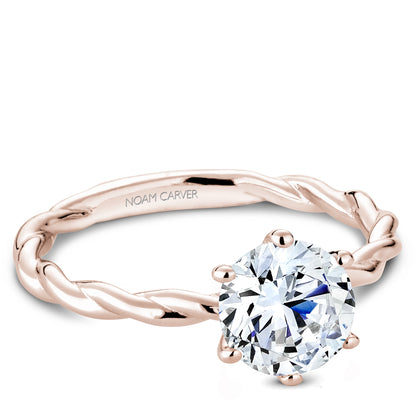 Twisted Band Solitaire Engagement Ring
