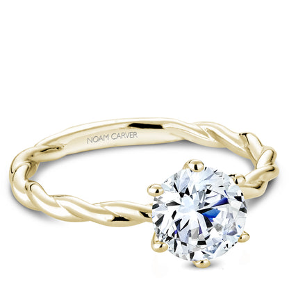Twisted Band Solitaire Engagement Ring