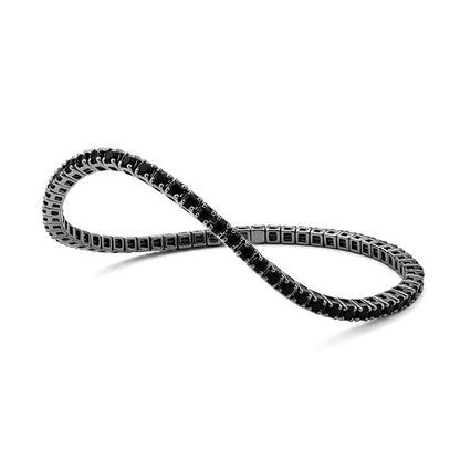 Stretch Black Diamond Tennis Bracelet in 14K White Gold with Black Rhodium - 2.80ct