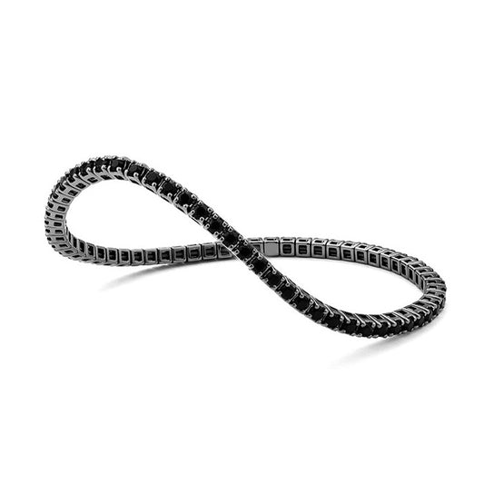 Stretch Black Diamond Tennis Bracelet in 14K White Gold with Black Rhodium - 2.80ct