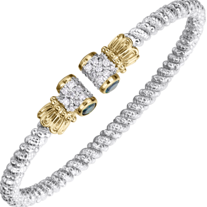 Vahan - 14K Gold & Sterling Silver Bracelet with Iolite and Diamonds