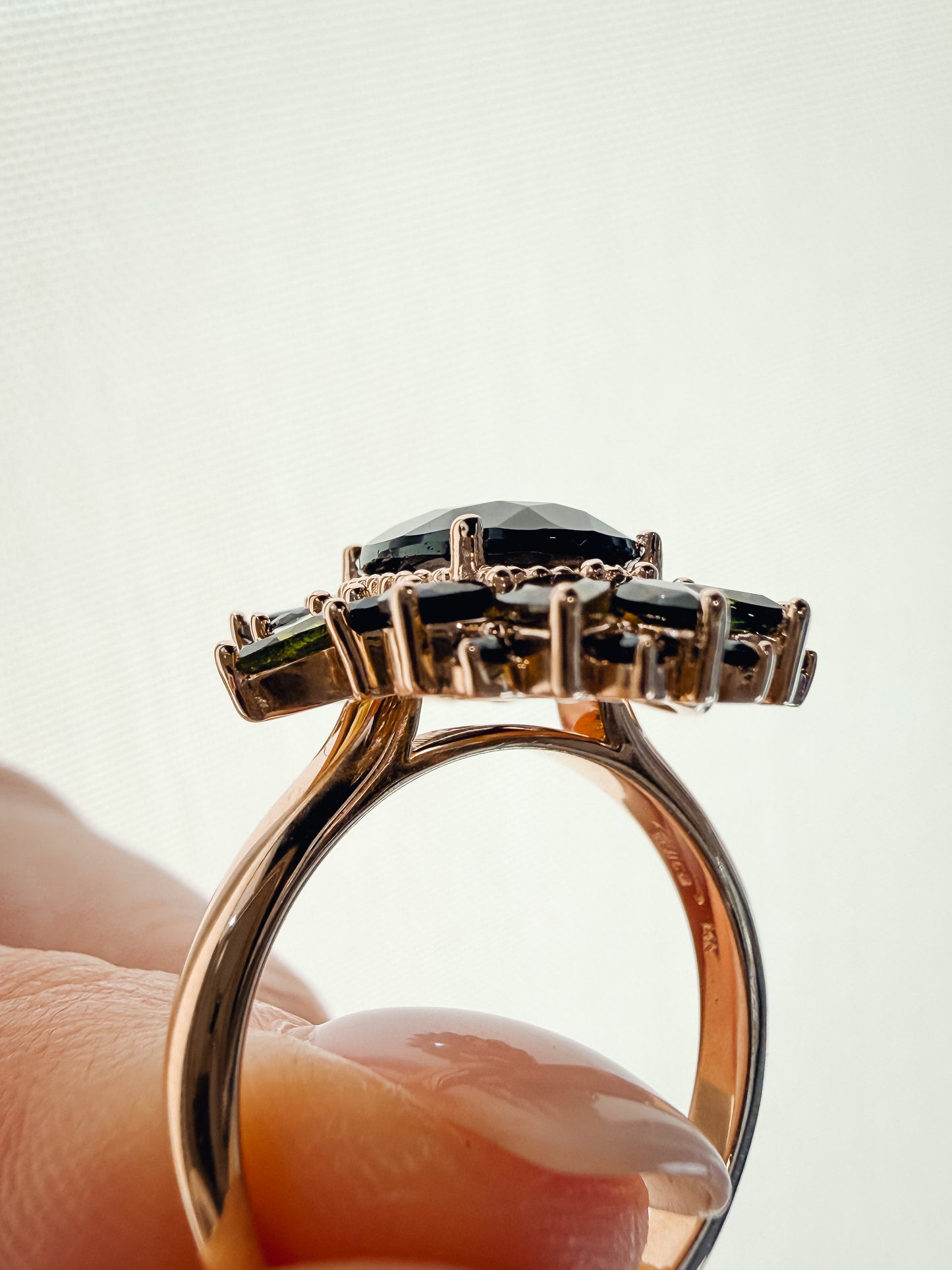 FERN - Green Tourmaline & Onyx Ring