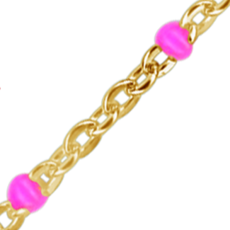Enamel Bead 14K Yellow Gold Chain FUSE - Permanent Jewelry