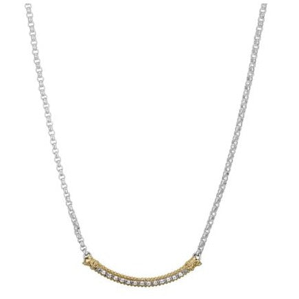 Vahan 14K Gold & Sterling Silver 18" Necklace with Diamond Bar
