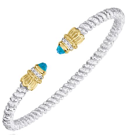 Vahan 14K Gold & Sterling Silver Bracelet with London Blue Topaz