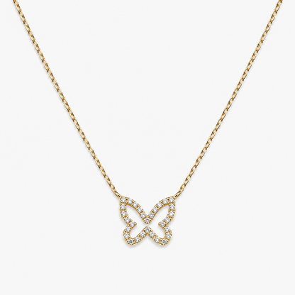 "Vanessa" 18k Gold and Diamond Butterfly Necklace