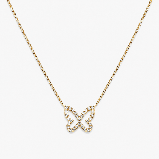 "Vanessa" 18k Gold and Diamond Butterfly Necklace