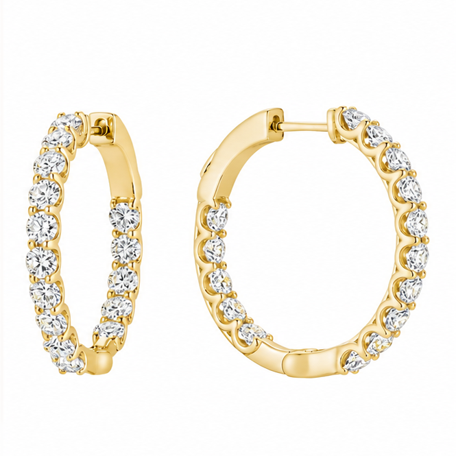 In & Out Huggie Lab Grown Diamond Earrings