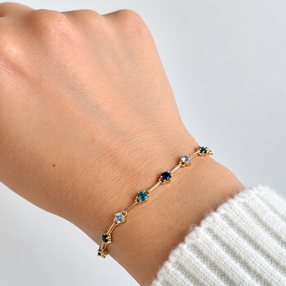 FLICA - Sapphire & Topaz 14K Gold Bracelet