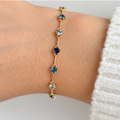 FLICA - Sapphire & Topaz 14K Gold Bracelet