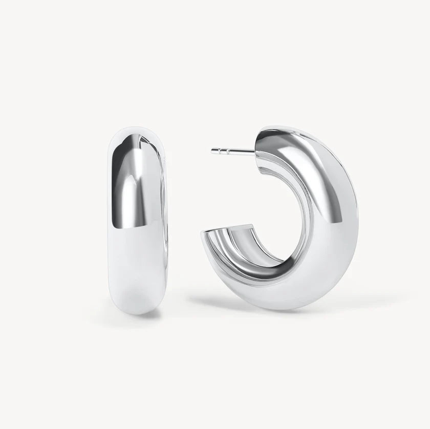 H&B Puffy Statement Hoop Earrings