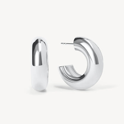 H&B Puffy Statement Hoop Earrings