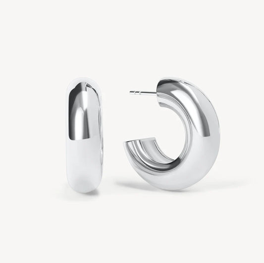 H&B Puffy Statement Hoop Earrings
