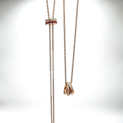 CLARTÉ - Lacet Ruby and Diamond Bolo Necklace