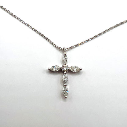 "Alison" 18k White Gold Necklace with Cross Pendant