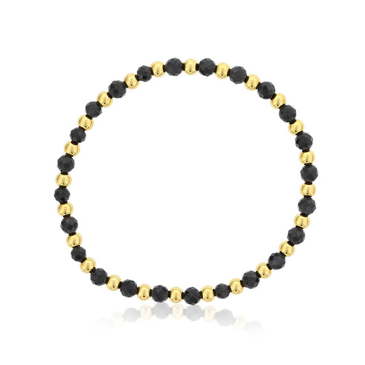 Gemstone Bracelet with Alternating Gold Filled Beads
