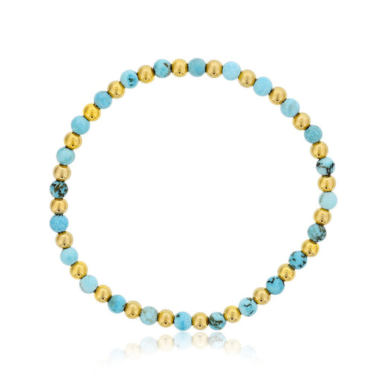 Blue Howlite Bracelet with Alternating Beads
