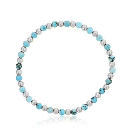 Blue Howlite Bracelet with Alternating Beads
