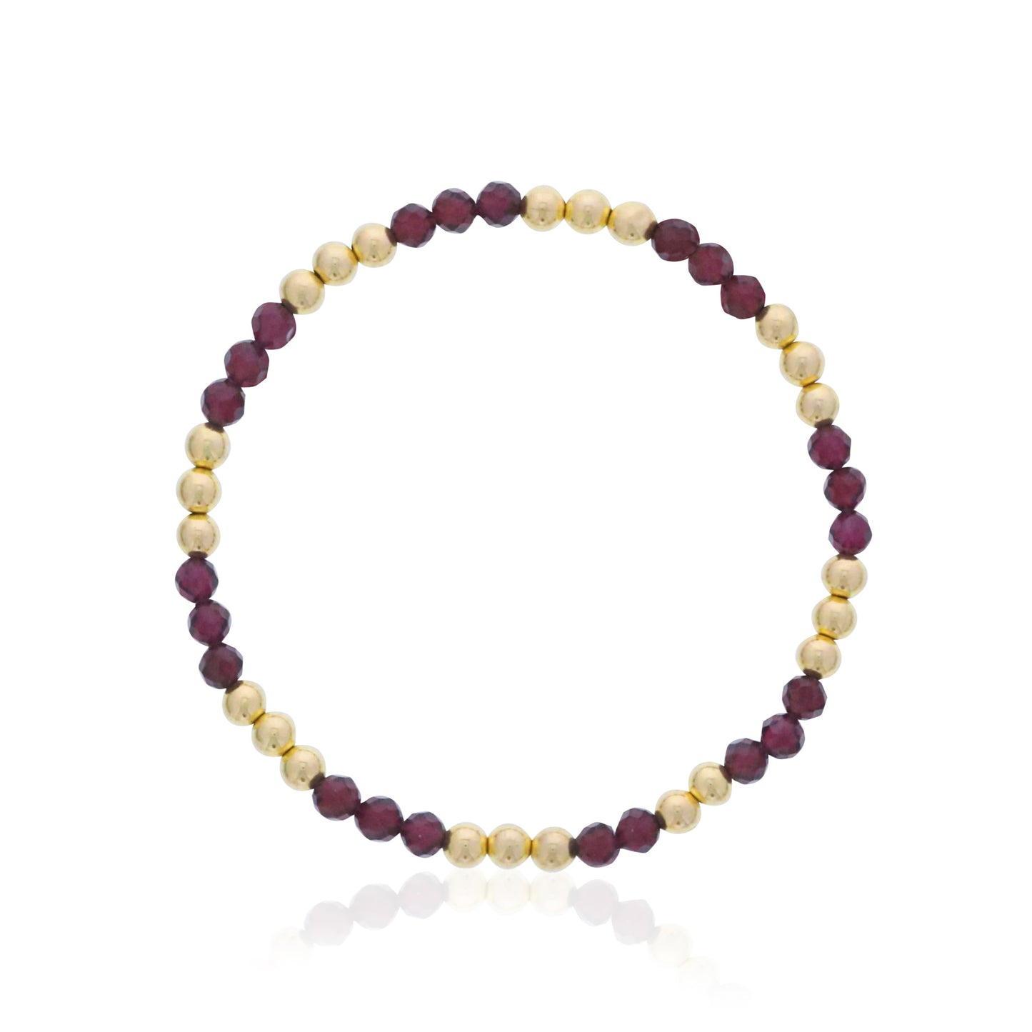 Gemstone Bracelet with Triple Alternating Gold Filled Beads