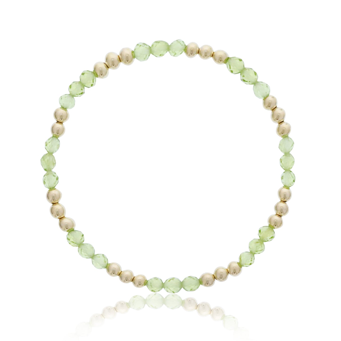 Gemstone Bracelet with Triple Alternating Gold Filled Beads