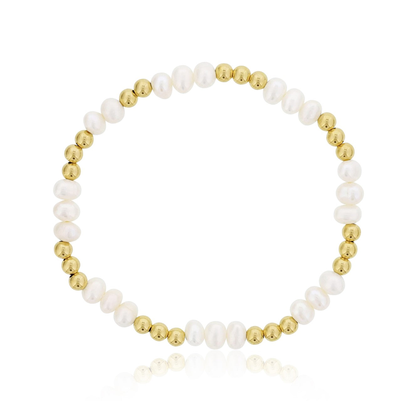 Gemstone Bracelet with Triple Alternating Gold Filled Beads