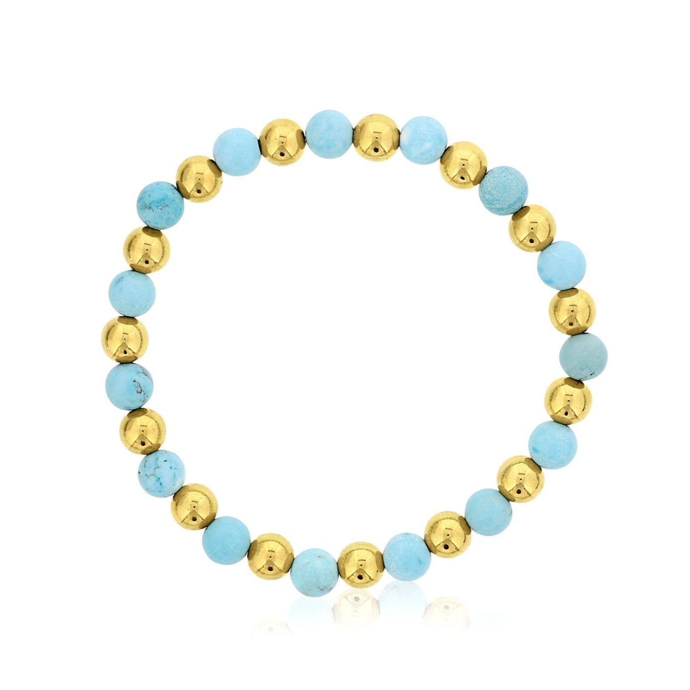 Blue Howlite Bracelet with Alternating Beads