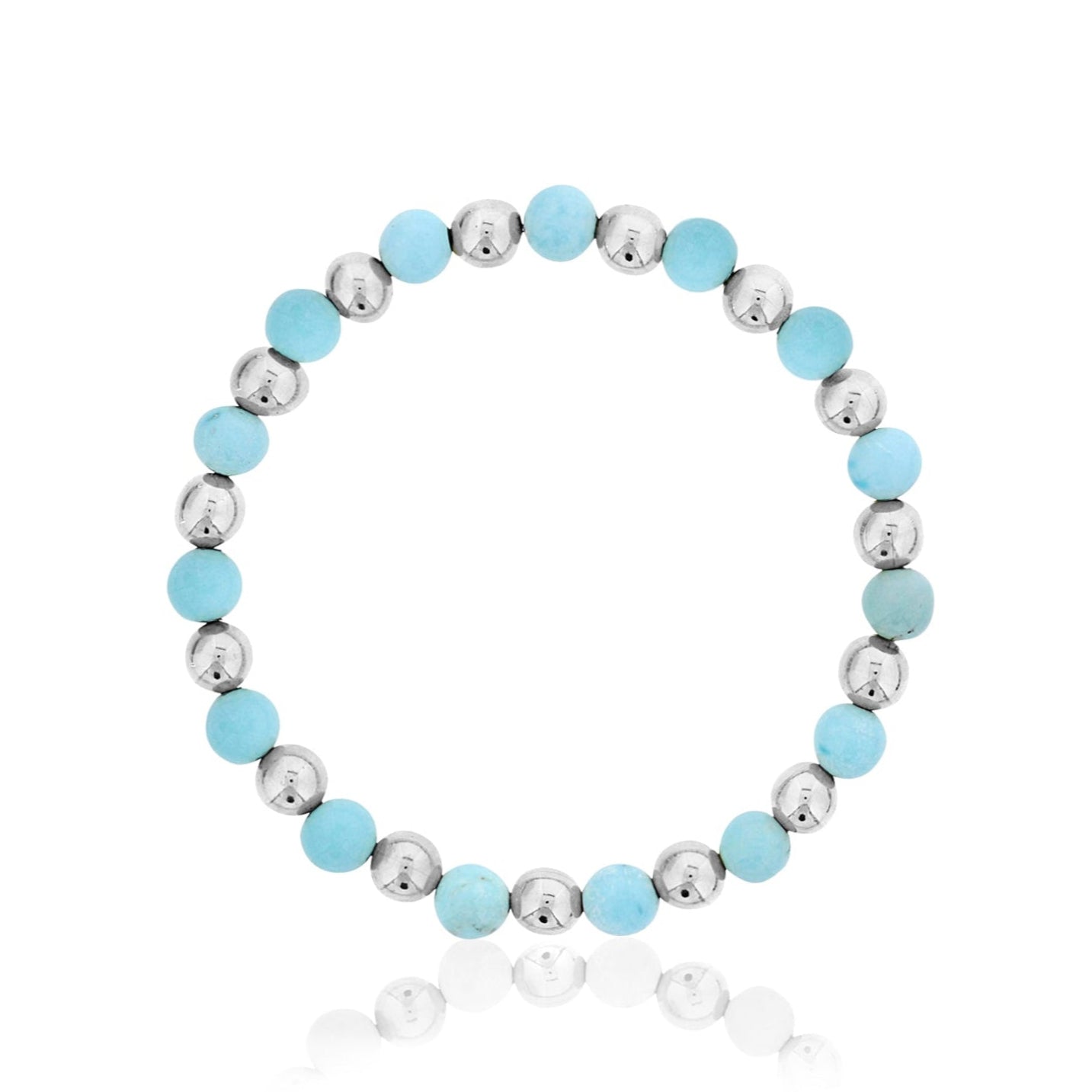 Blue Howlite Bracelet with Alternating Beads