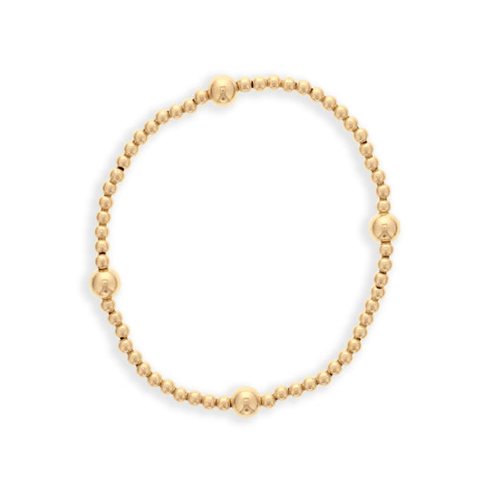 Gold Filled Bead Bracelet with Big Bead Accents