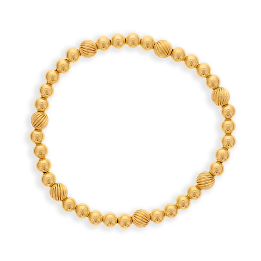 Gold Filled Bead Bracelet with Twisted Beads