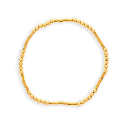 Gold Filled Bead Bracelet with Tubes