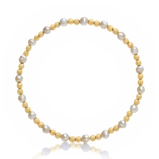 Gold Filled Bead Bracelet with Pearls