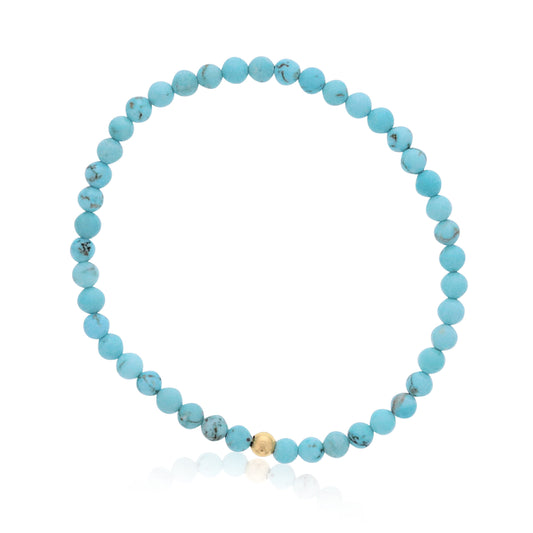 Blue Howlite Bracelet with Finishing Bead
