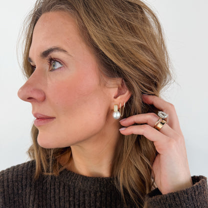 Diamond Pearl Huggies