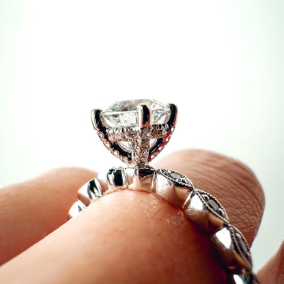 Gabriel "Lula" Engagement Ring - 1.02ct Round Lab-Grown Diamond in 14K White Gold