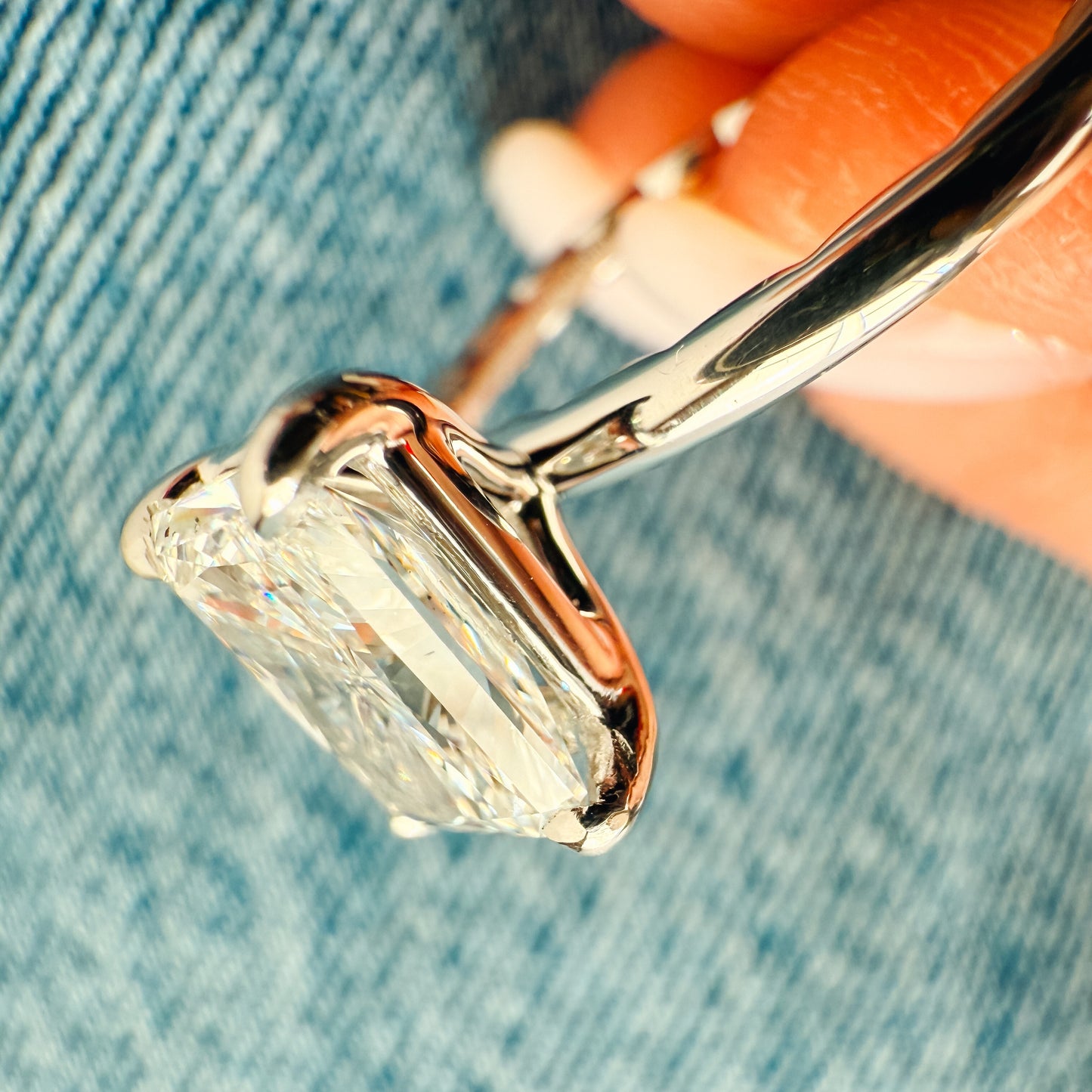 Luna Engagement Ring - 3.77ct Radiant Lab-Grown Diamond in 14K Gold